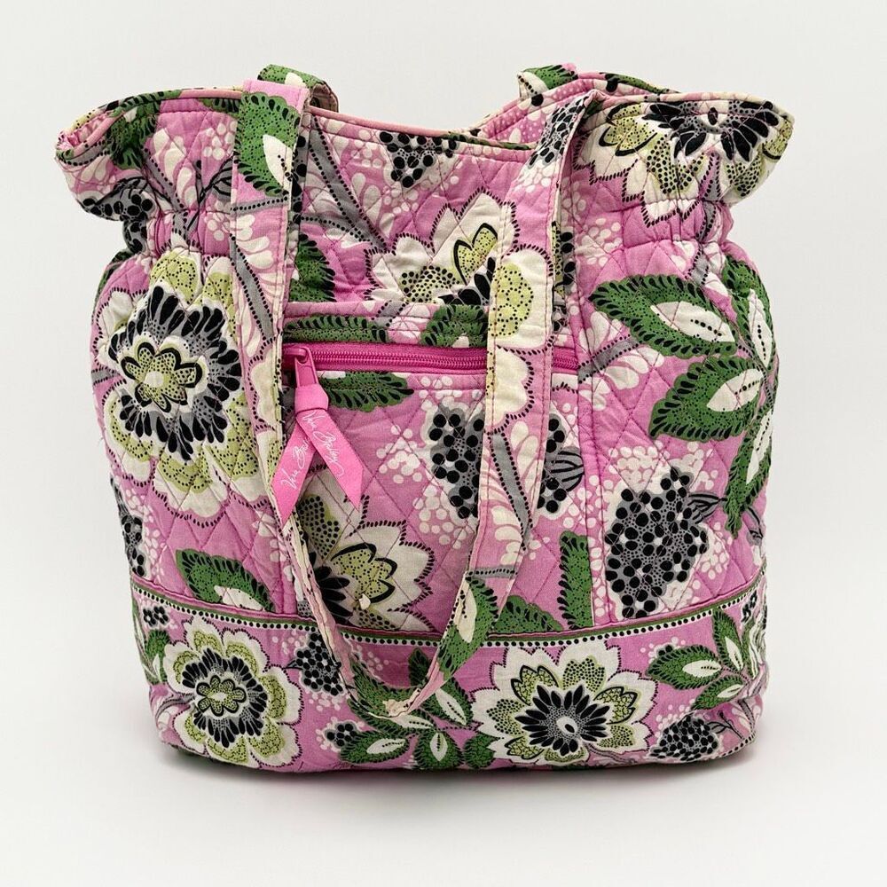 Vera Bradley Priscilla Pink Floral Quilted Cotton Shoulder Bag